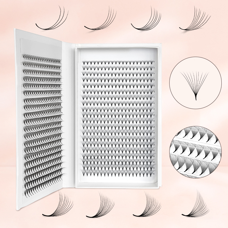 Eyelash Extension Double Volume - 800/1600 Penggemar Bulu Mata Volume Premade