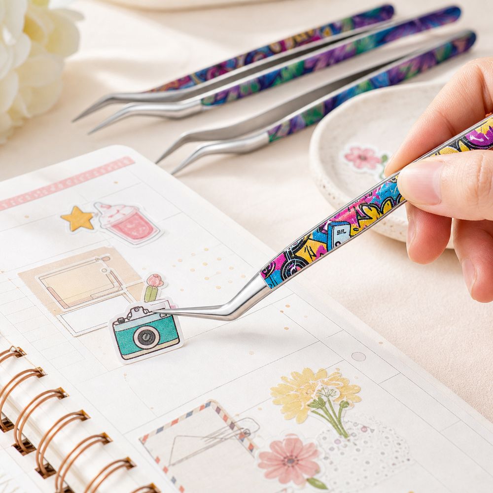 Pinset Stiker Lengkung Logam A - Lash Mapping Sticker ulasan dan harga