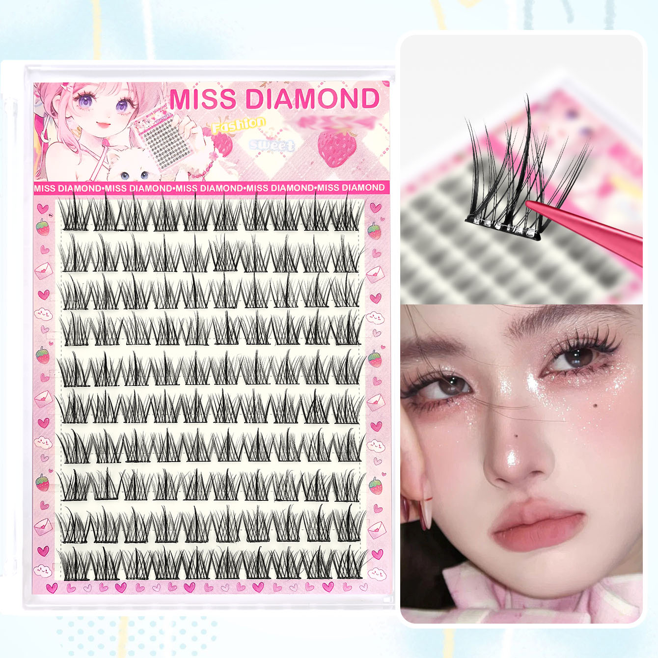 10 Baris Bulu Mata Palsu Tanpa - Eyelash Extension C Curl ulasan dan harga
