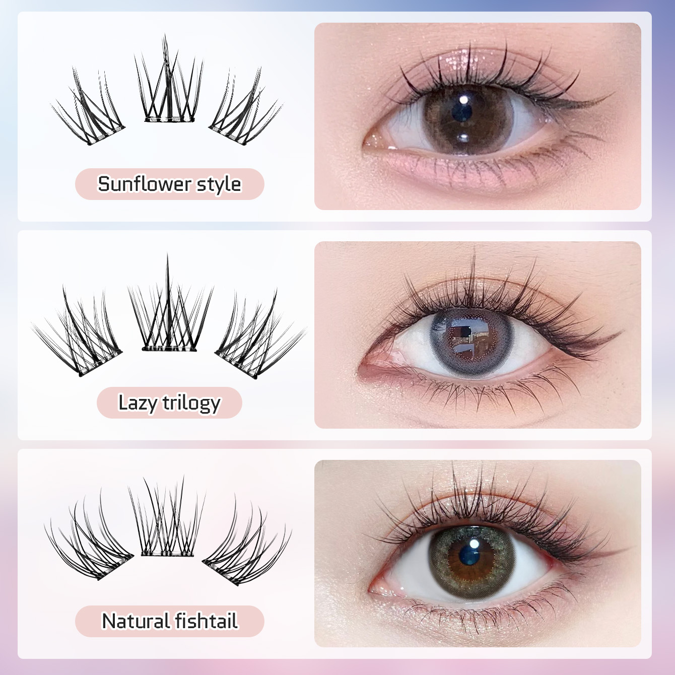10 Baris Bulu Mata Palsu Tanpa - Eyelash Extension C Curl ulasan dan harga